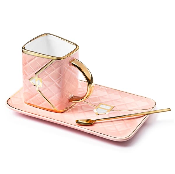 Muggset med fat och sked - ROSA