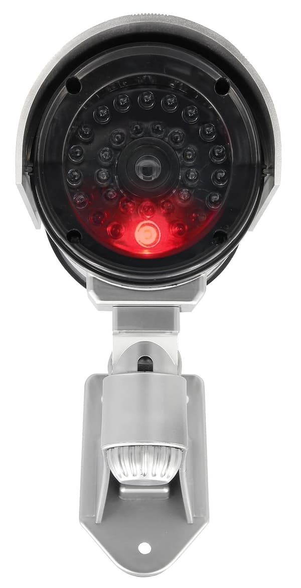 Attrap-CCTV-kamera med LED Silver Batteridriven