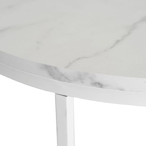 BEST Soffbord med hyllplan 70 cm vit marmor vit modern