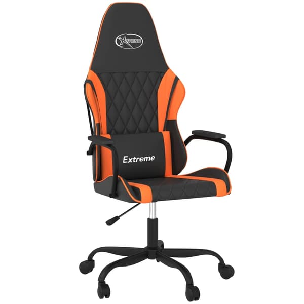 vidaXL massage-gamingstol, sort og orange, kunstlæder
