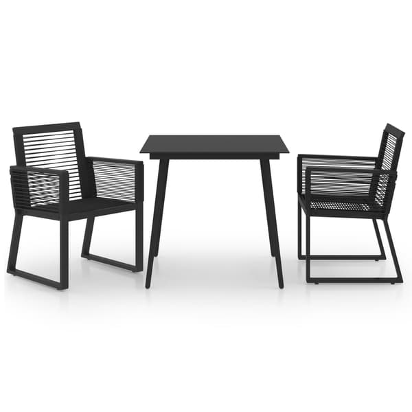 vidaXL havemøbelsæt med 3 dele, rattan PVC, sort