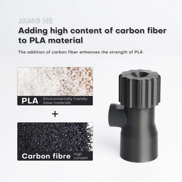 Filament til 3D-printer Jamghe PLA+ Kulfiber 1,75 mm 1 kg