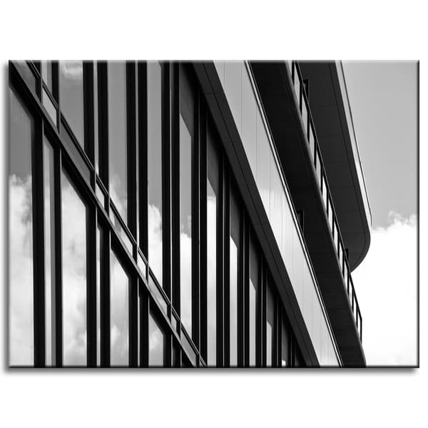 Lærredstryk Sort-hvid Konstruktion 40x30 cm