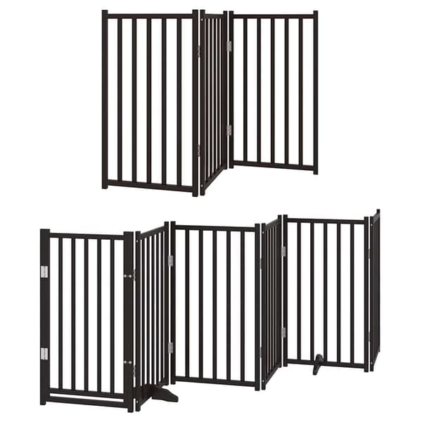 vidaXL foldbar hundegitter med dør 9 paneler sort 450 cm