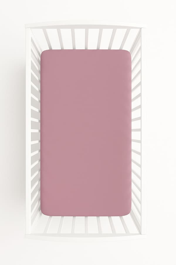 Bomuldslagner til tremmeseng 120x60 cm - retro pink