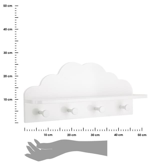 Cloud vægophæng med hylde, hvid