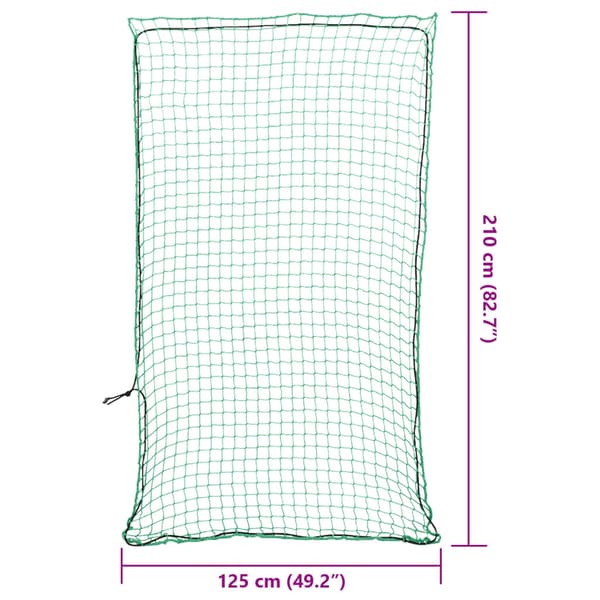 vidaXL Trailernet med elastisk reb grøn 2,1x1,25m PP