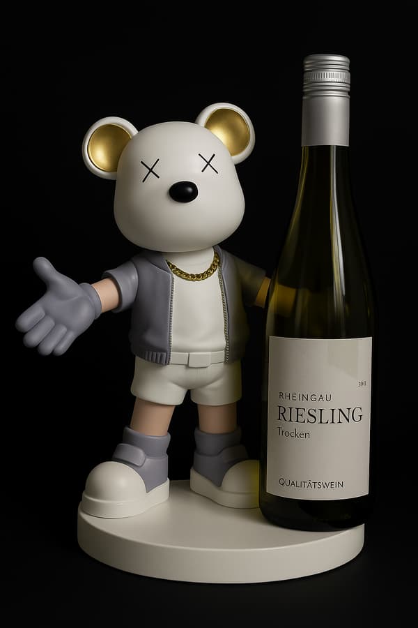 Fritstående flaskeholder formet som en bamse