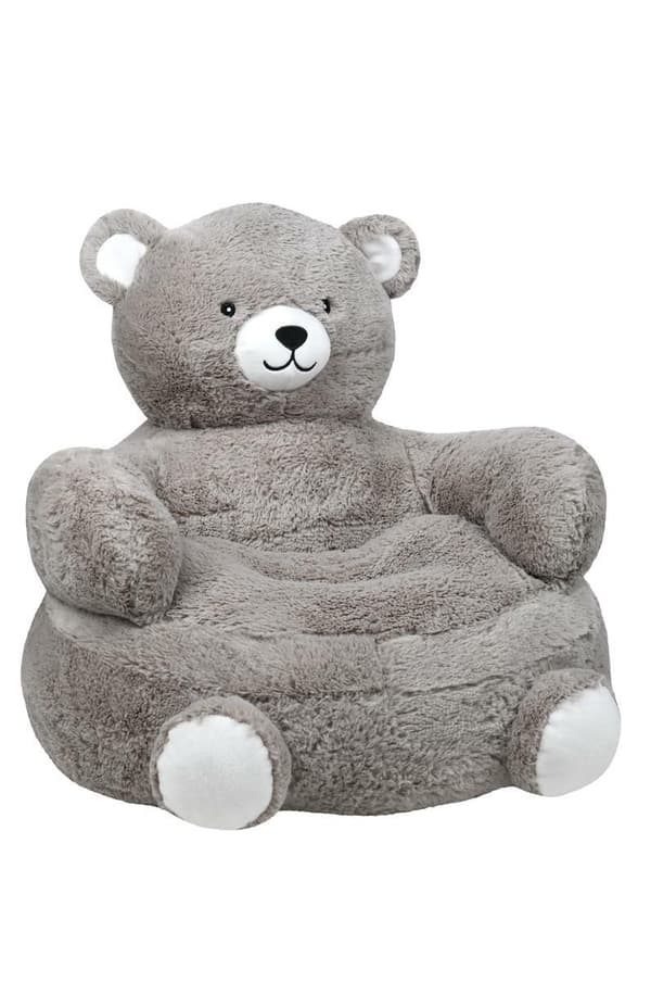 Børnepuf LEO 45x45x45 grå bamse