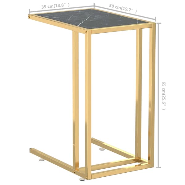 vidaXL Datorbord svart marmor 50x35x65 cm