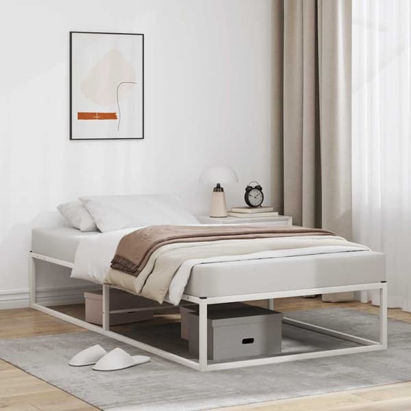 vidaXL sengestel uden madras hvid 100x200 cm stål