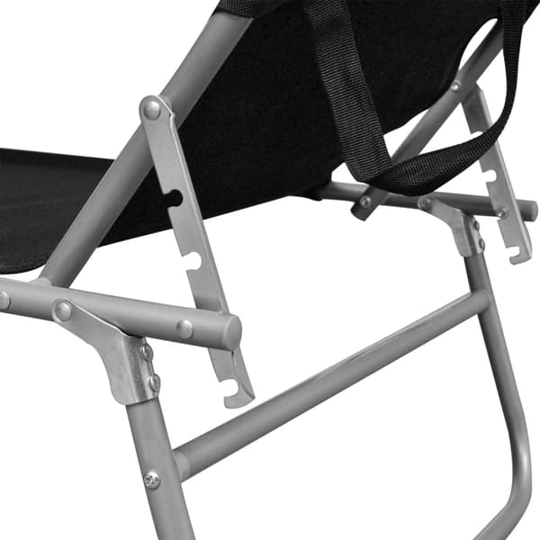 vidaXL foldbar liggestol med baldakin sort aluminium