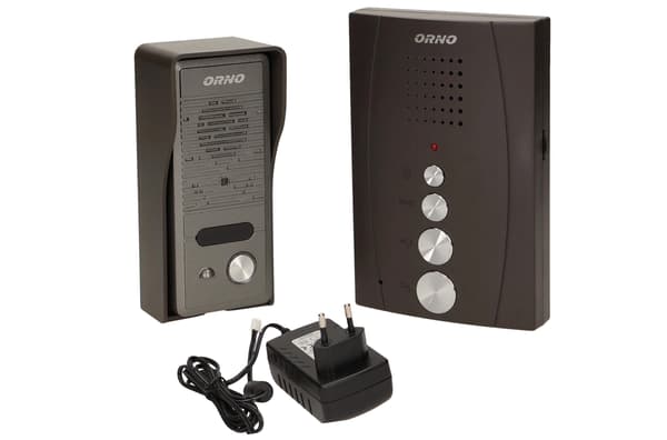 Enfamilies intercom, håndfri, portstyring, kablet, sort