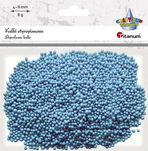 Styrofoamkugler 8g lyseblå mix 4-6mm