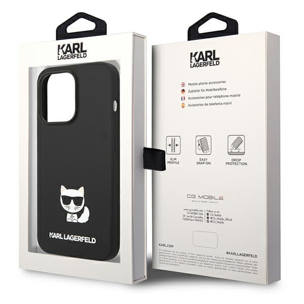 Karl Lagerfeld Silikone Choupette Body Cover til iPhone 14 Pro Max, Sort