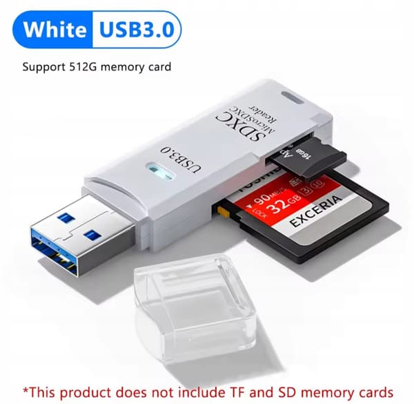 USB 3.0-kortläsare för SDXC, SDHC, MMC, RS-MMC, Micro SDXC/SD/SDHC