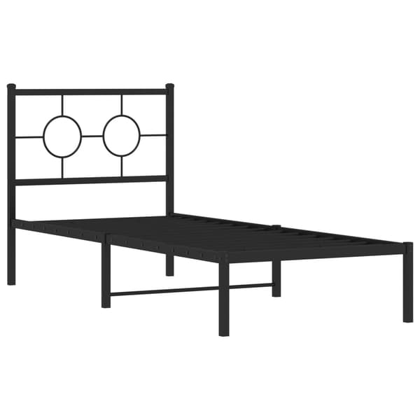 vidaXL metalsengestel med hovedgærde sort 80x200 cm