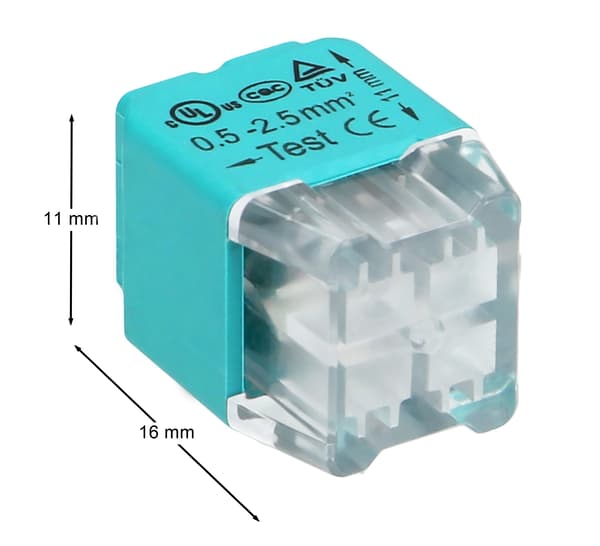 Lynkobling Push-in ledningsforbindelse 4-leder 0,75-2,5 mm2 10 stk.