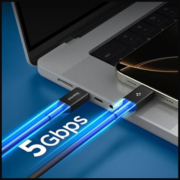 Spigen EB10020CC Essential USB-C -kaapeli 100W 2m musta