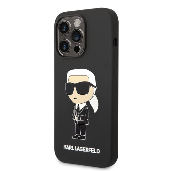 Karl Lagerfeld Silikone Ikonik Etui til iPhone 14 Pro, Sort