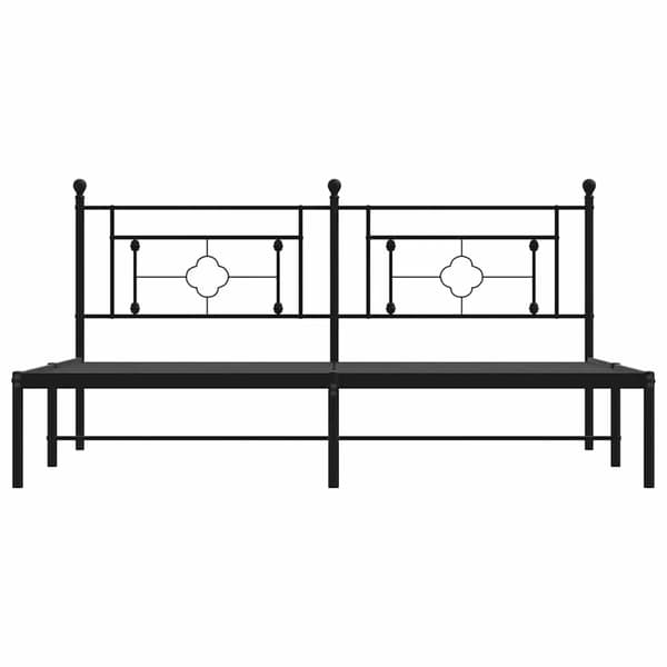 vidaXL metalsengestel med hovedgærde sort 183x213 cm