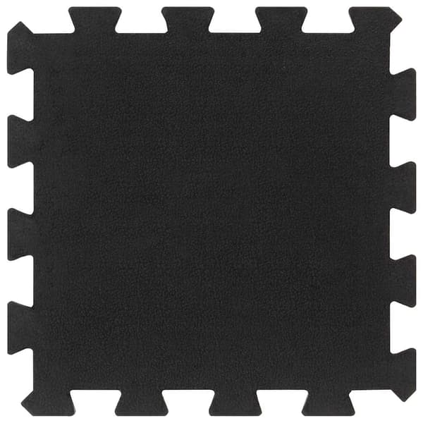 vidaXL gummimåtter, 16 stk., sorte, 16 mm, 30x30 cm