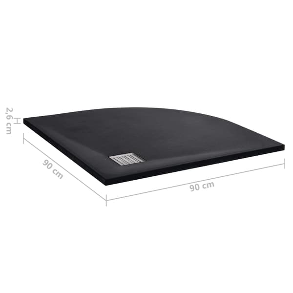 vidaXL Duschkar, SMC, svart, 90 x 90 cm