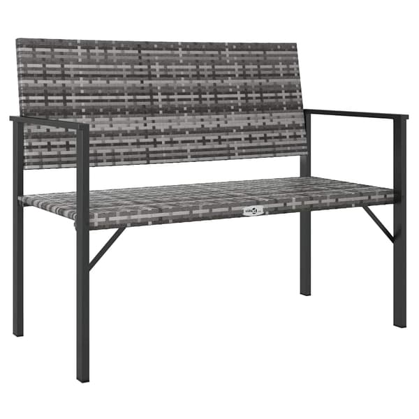 vidaXL 2-sits trädgårdsbänk, grå, polyrotting
