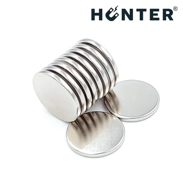Hunter neodymmagnetcylinder 20x2 mm stærk rund skive