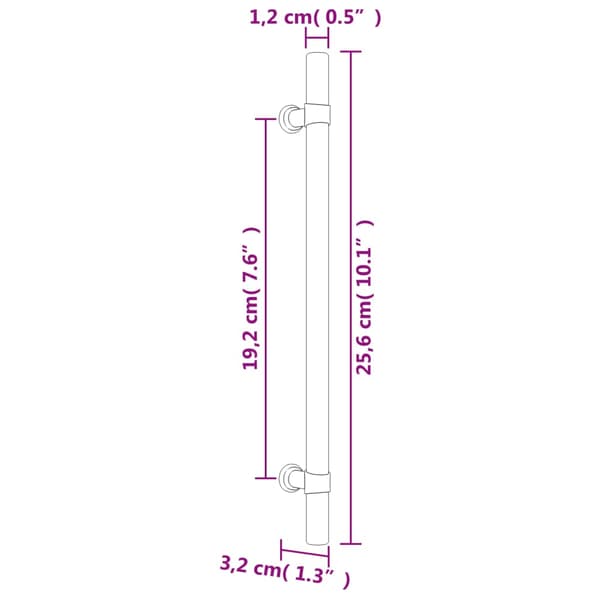vidaXL skabsgreb 10 stk. sort 192 mm rustfrit stål
