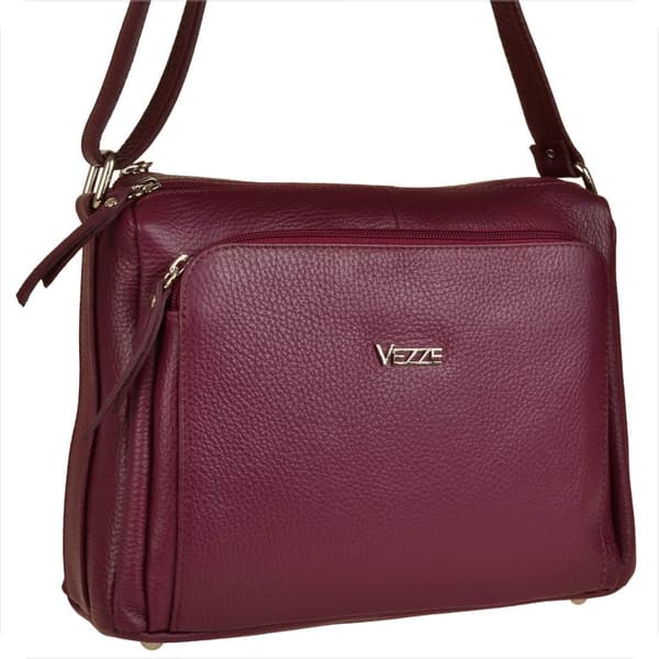 Moderne bordeaux læderhåndtaske vezze