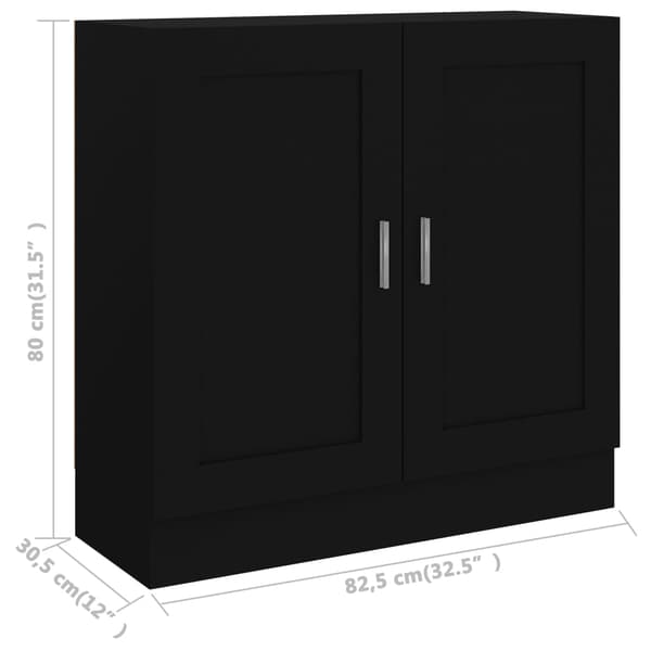 vidaXL reol sort 82,5 x 30,5 x 80 cm spånplade