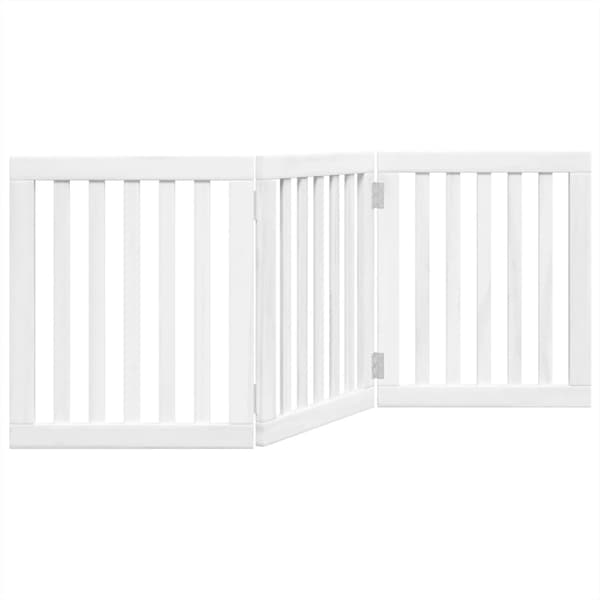 vidaXL foldbart sikkerhedsgitter til hunde, 3 paneler, hvid, 150 cm