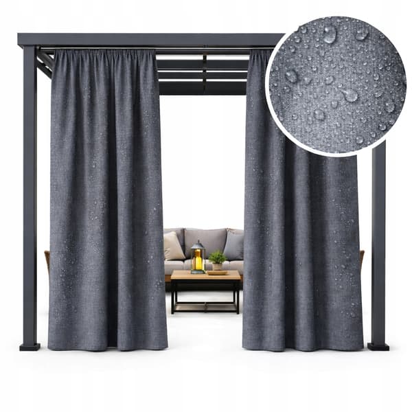 Vedenpitävä ulkoverho 155x200 terassi pergola huvimaja grafiitti