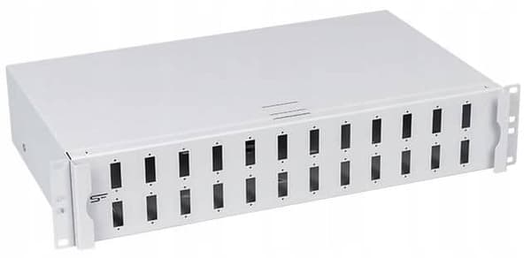 19” 2U 24xSC Simplex Grå fiberoptisk panel