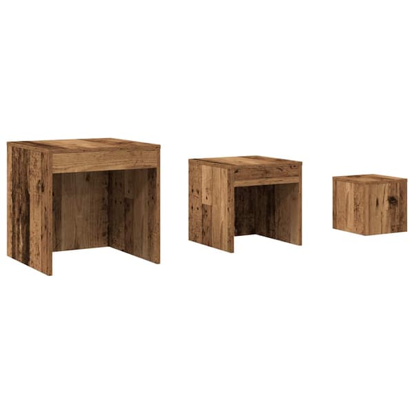 vidaXL 3-pack slitsbord, antik träfärg