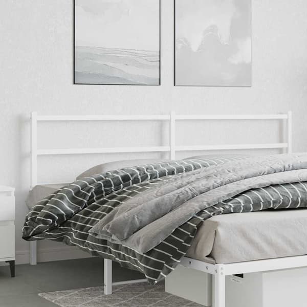 vidaXL metalsengegavl hvid 193 cm