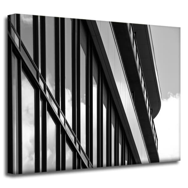 Lærredstryk Sort-hvid Konstruktion 50x40 cm
