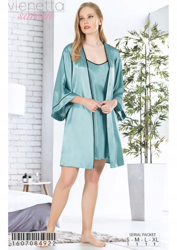 Vienetta Dame Satin Badekåbe S 36 38