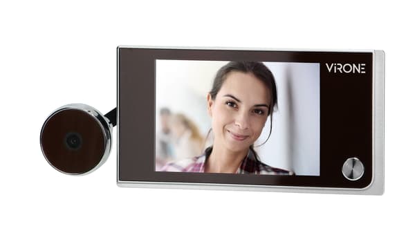 Elektronisk dörrkikare, kamera, LCD, batteridriven, silver