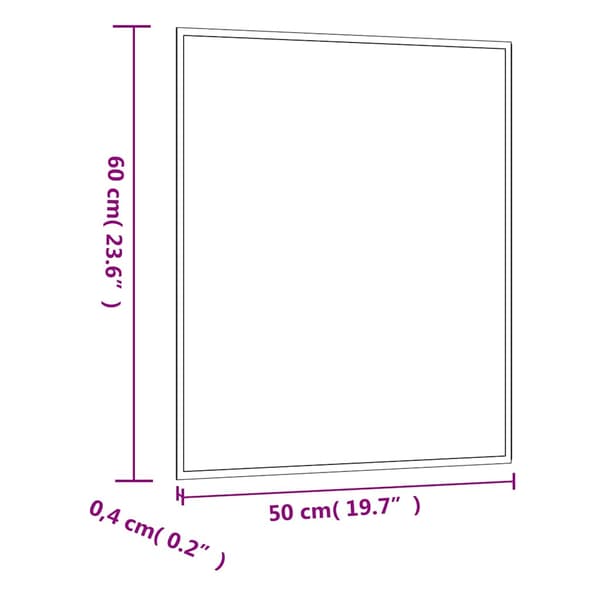 vidaXL Väggspegel, 50x60 cm, Glas, Rektangulär