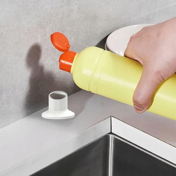Hvid blank opvaskemiddeldispenser til køkkenvaskbordplade