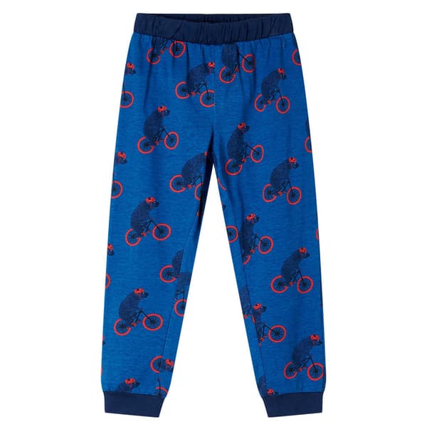 Børne pyjamas med lange ærmer, marineblå, 104