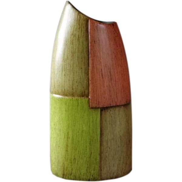 Keramikvase i grønne og orange farver 29x14x8 cm