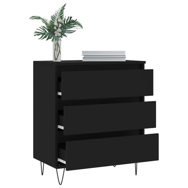 vidaXL kommode, sort, 60x35x70 cm, træbaseret materiale