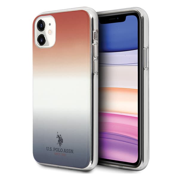 US Polo Gradient Pattern Collection iPhone 11 -kotelo, punainen ja sininen