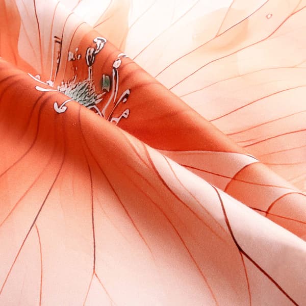 Sengesæt 160x200 SATIN BOMULD digitalprint stor blomst creme baggrund