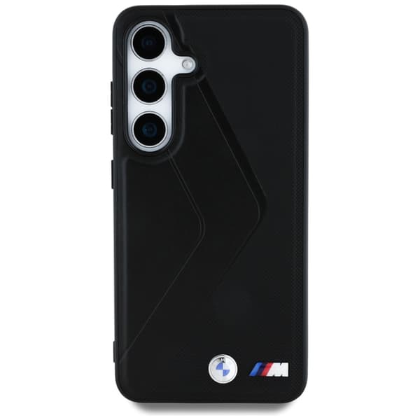 BMW MagSafe-etui i læder med overdimensionerede striber til Galaxy S25, sort