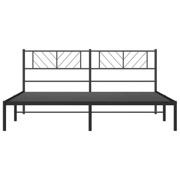 vidaXL metalsengestel med hovedgærde sort 193x203 cm