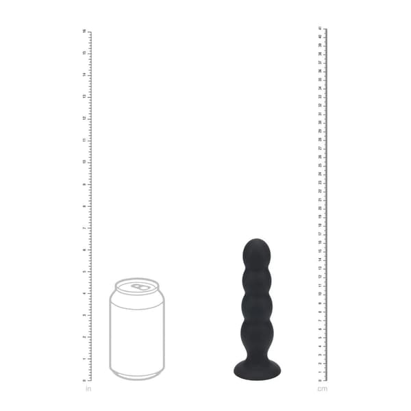 Quad Rattle Flydende Silikone Analprop - XL - Sort